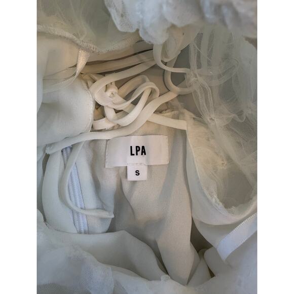 LPA Taluah Mini Dress Womens Small White Cottagecore Whimsy Boho Peasant - Picture 3 of 16